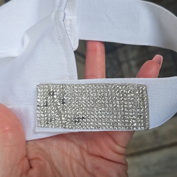 Carli Bybel x Missguided bandage diamante trim stirrup legging white 6 - Picture 4 of 13